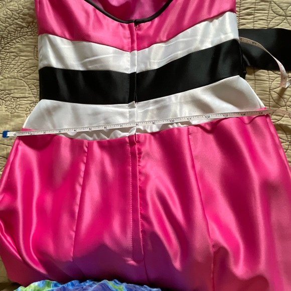 ⭐️HP⭐️ Gorgeous Floor Length Pink, Black, and White Jessica McClinktock Dress - Picture 8 of 13